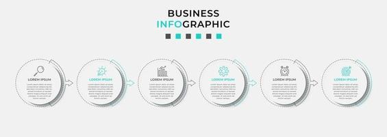 Infographic design template with icons and 6 options or steps vector