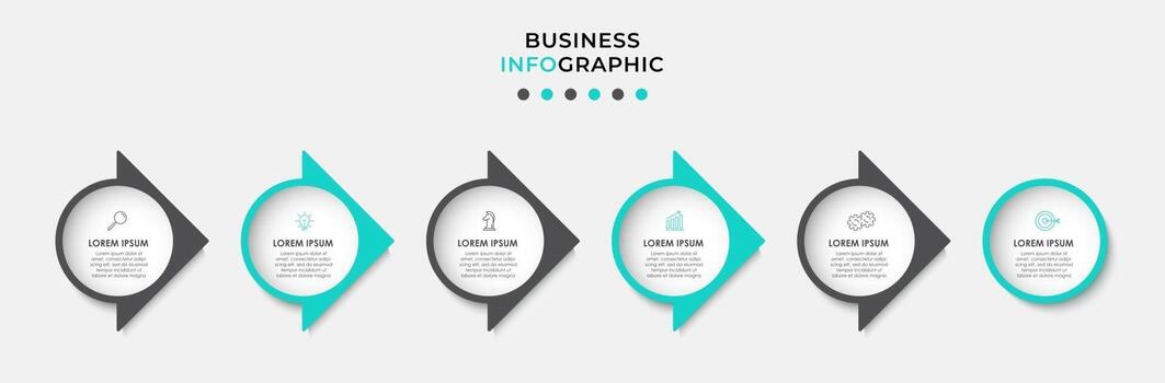 Infographic design template with icons and 6 options or steps vector
