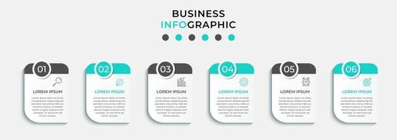Infographic design template with icons and 6 options or steps vector