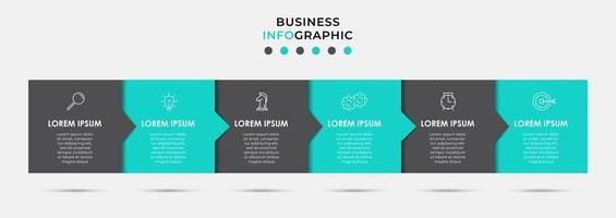 Infographic design template with icons and 6 options or steps vector