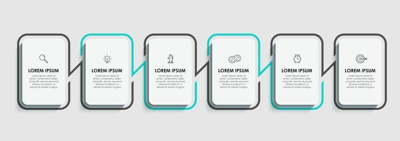 Infographic design template with icons and 6 options or steps