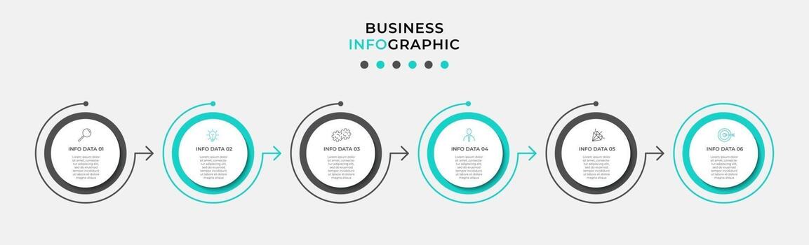 Infographic design template with icons and 6 options or steps vector