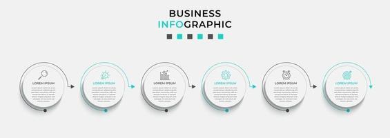 Infographic design template with icons and 6 options or steps vector