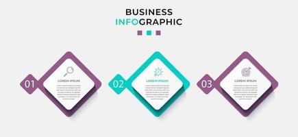 Infographic design business template with icons and 3 options or steps vector