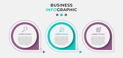 Infographic design business template with icons and 3 options or steps vector