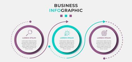 Infographic design business template with icons and 3 options or steps vector