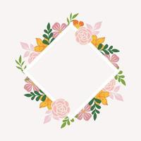 diseño floral simple con espacio en el medio vector