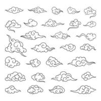 adornos de nubes tradicionales en chino vector