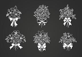 hermosos elementos de archivo de corte floral vector