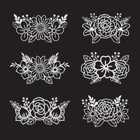 Simple Floral Cut File design Elements vector