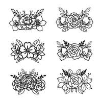 elementos de diseño de archivo de corte floral simple vector