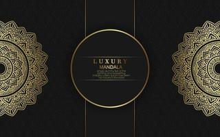 Luxury gold mandala ornate background for wedding invitation vector