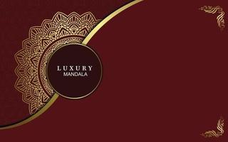 Luxury gold mandala ornate background for wedding invitation vector