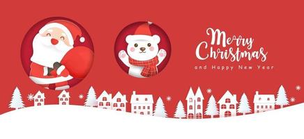 Merry Christmas and happy new year banner . vector