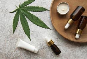CBD oil, hemp tincture, cannabis cosmetic product for skin care. photo
