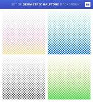 Set geometric halftone style on white background vector