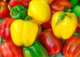 Group bell pepper at market photo