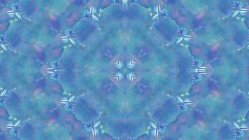 Abstract Blue Winter Kaleidoscope Background with Luminous Pattern video