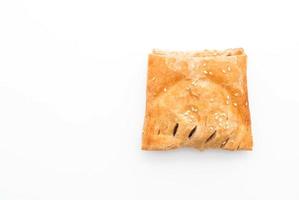 Baked pie on white background photo