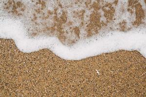 Soft ocean wave on sandy beach, background photo