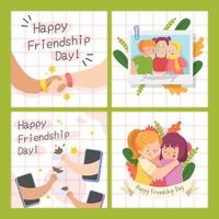 Happy Friendship Day Cards Set vector