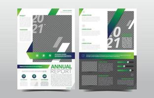 plantilla de gradiente verde de informe anual lista para usar vector