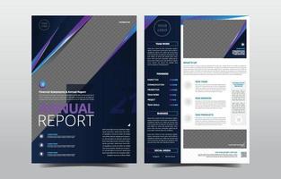 Annual Report Purple Pink Gradient Template Ready to Use vector