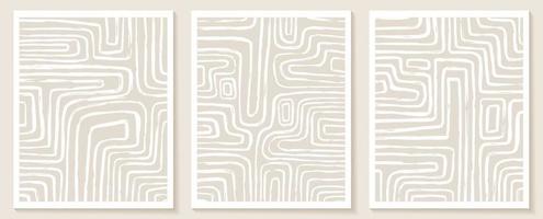 Contemporary templates with abstract shapes and line in nude colors. vector