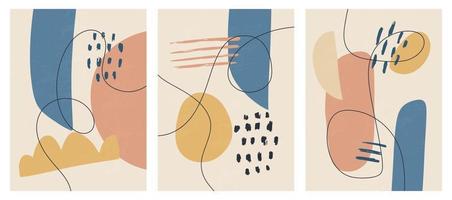 Contemporary templates with abstract shapes modern mid century style vector