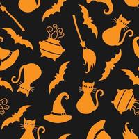 Seamless pattern with halloween elements. Halloween background. vector