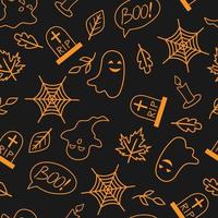 Seamless pattern with halloween elements. Halloween background. vector