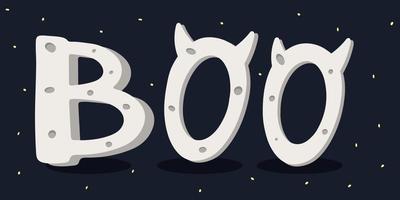 letras boo. concepto de halloween. baner. ilustración vectorial vector