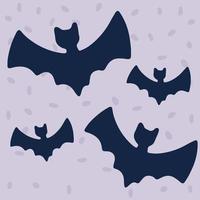 Set of bats silhouette for Halloween. Halloween concept. vector