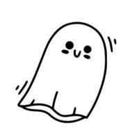A funny doodle style ghost. Halloween concept. Coloring. vector
