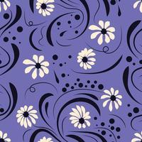 Folk flowers pattern Floral surface design Seamless pattern vector