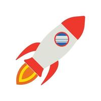 Flat Cartoon Rocket Icon vector