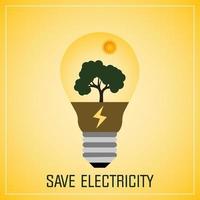 Abstract yellow save electricity motivation vector background design