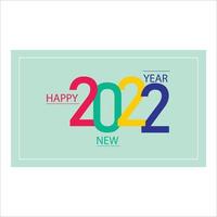 Colorful 2022 Happy New Year vector background design