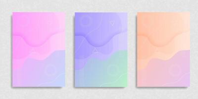 Set of pink blue peach smooth twist light lines background vector