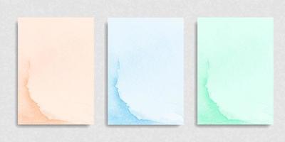 Set of abstract pinch, blue and mint watercolor vector background