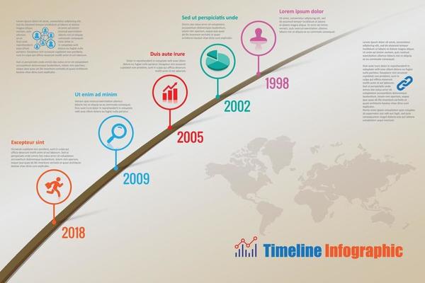Business roadmap timeline infographic pointer designed template