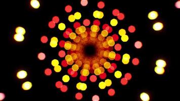 Red and Yellow Light Bokeh Particles Rotation video