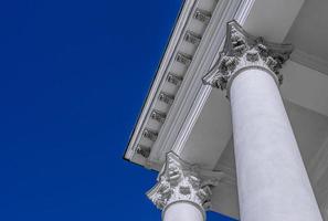 Corinthian order close up. Antique architecture. photo