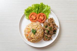 Fried rice with grilled pork - Asian food style photo