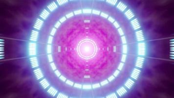 túnel de luz azul abstrato e loop de névoa roxa video
