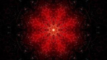 Wide Tangled Red Line Kaleidoscope Background Loop 4K video