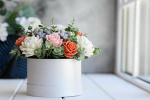 Bouquet of beautiful bright rose flowers photo