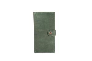 Single leather wallet isolated on white background photo