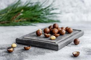 Several types of nuts against the background photo