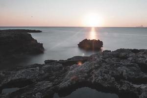 Sunset in Can Marroig in Formentera, Spain photo